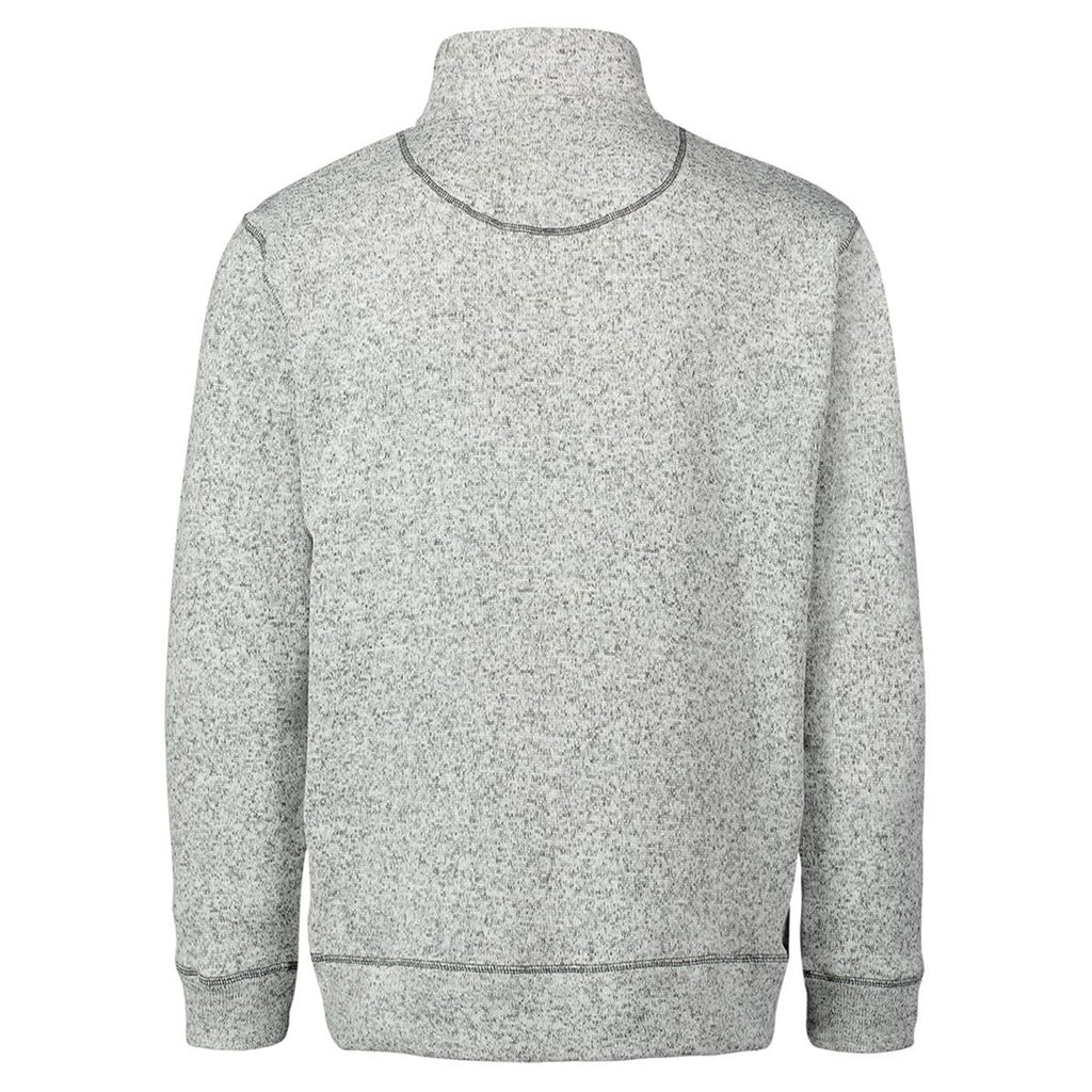 Weatherproof Men's Light Grey Heather Sweater Fleece Quarter-Zip Henley