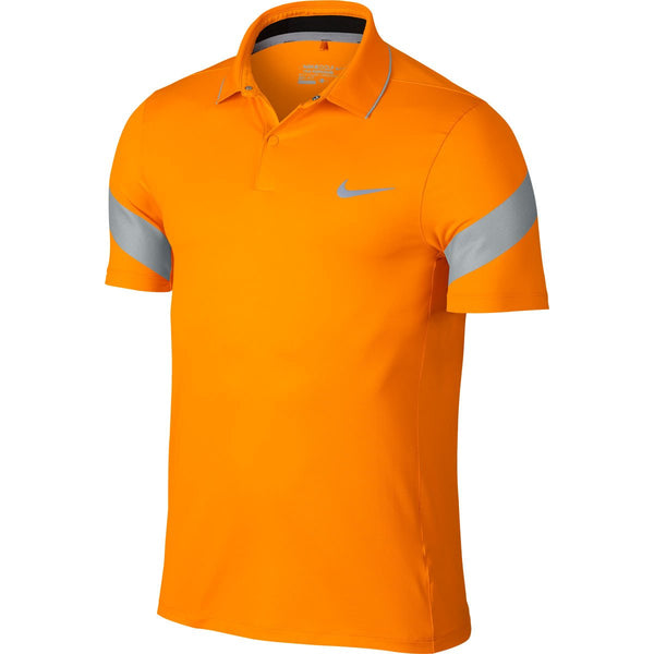 Nike Men's Vivid Orange/Wolf Grey Momentum Framing Commander Polo