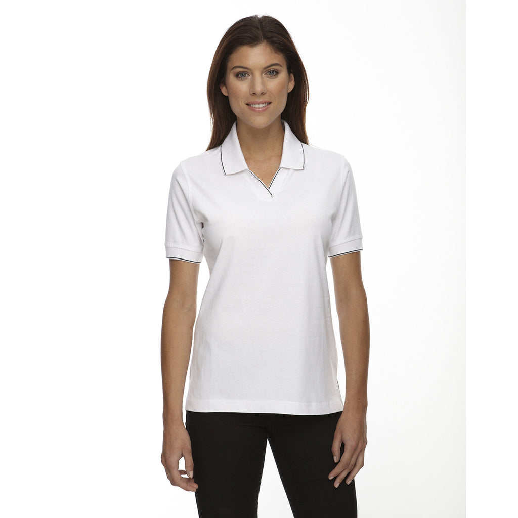 Extreme Women's White/Black Cotton Jersey Polo