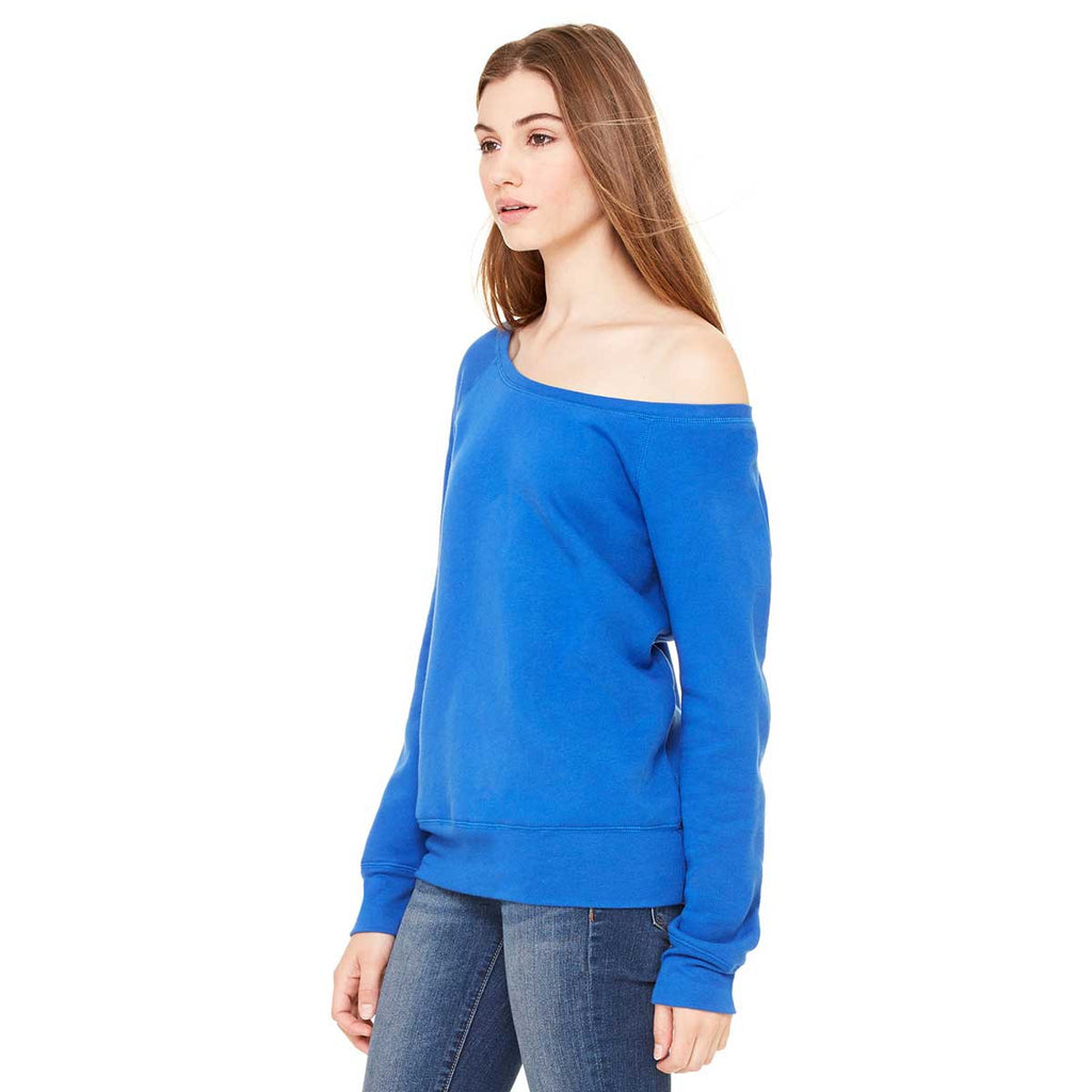 Bella + Canvas Women's True Royal Wide Neck Sweatshirt