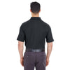 UltraClub Men's Black Platinum Honeycomb Pique Polo