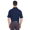 UltraClub Men's Navy Platinum Honeycomb Pique Polo