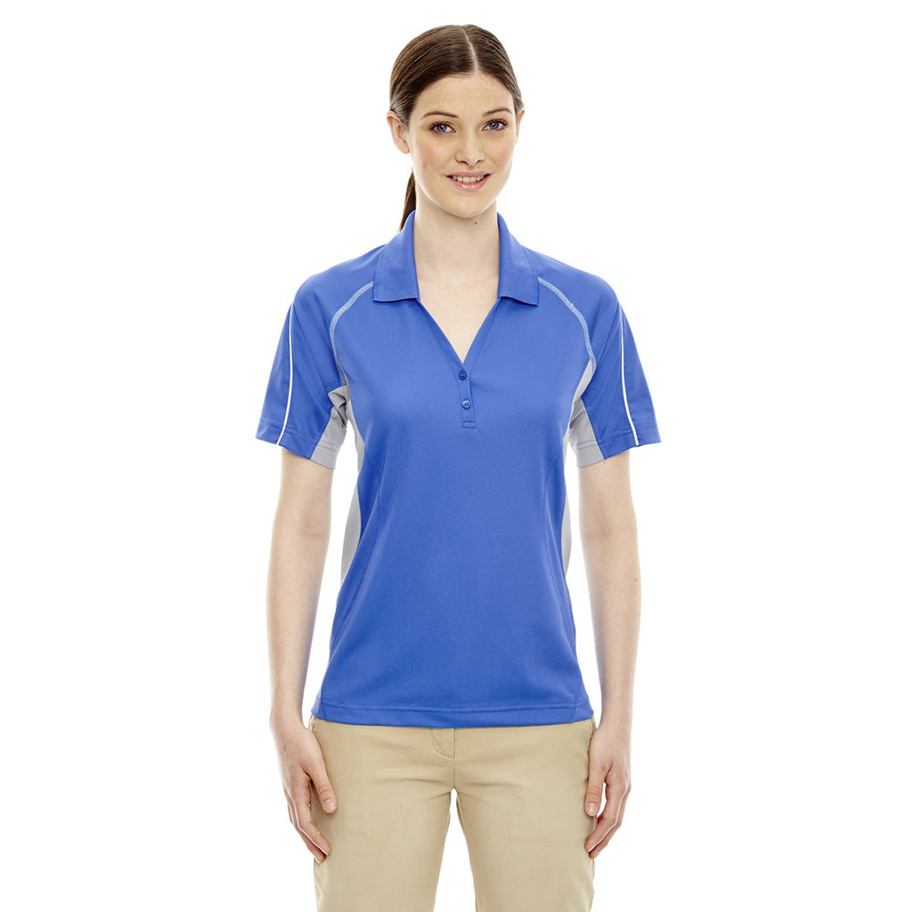 Extreme Women's Light Nautical Blue Eperformance Parallel Snag Protection Polo with Piping