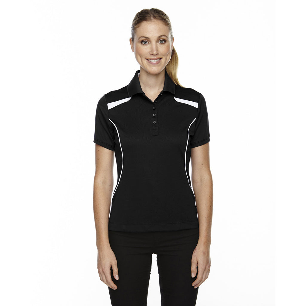 Extreme Women's Black Eperformance Tempo Recycled Polyester Performance Textured Polo