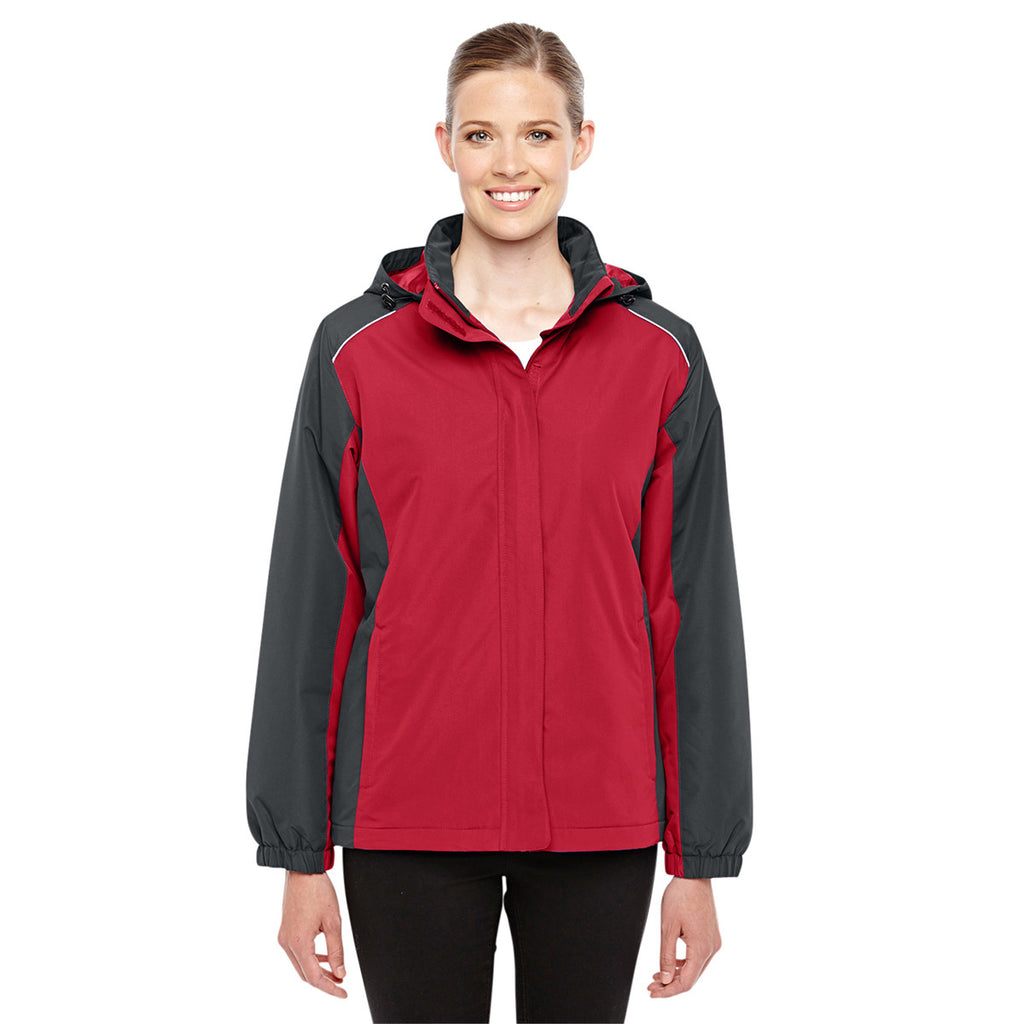 Core 365 Women's Classic Red/Carbon Inspire Colorblock All-Season Jacket