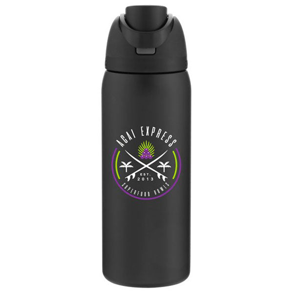 Owala FreeSip Water Bottle Stainless Steel, 32 Oz., Very Dark Black