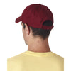 UltraClub Men's Maroon Classic Cut Chino Cotton Twill Unconstructed Cap