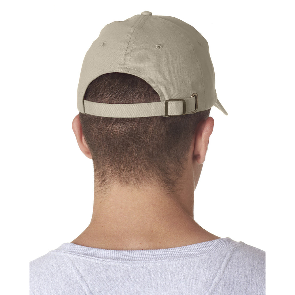 UltraClub Men's Khaki Classic Cut Brushed Cotton Twill Structured Cap