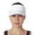 UltraClub Women's White/Navy Classic Cut Brushed Cotton Twill Sandwich Visor