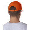 UltraClub Men's Orange Classic Cut Cotton Twill 5-Panel Cap