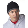 UltraClub Men's Black/Medium Grey Two-Tone Knit Beanie