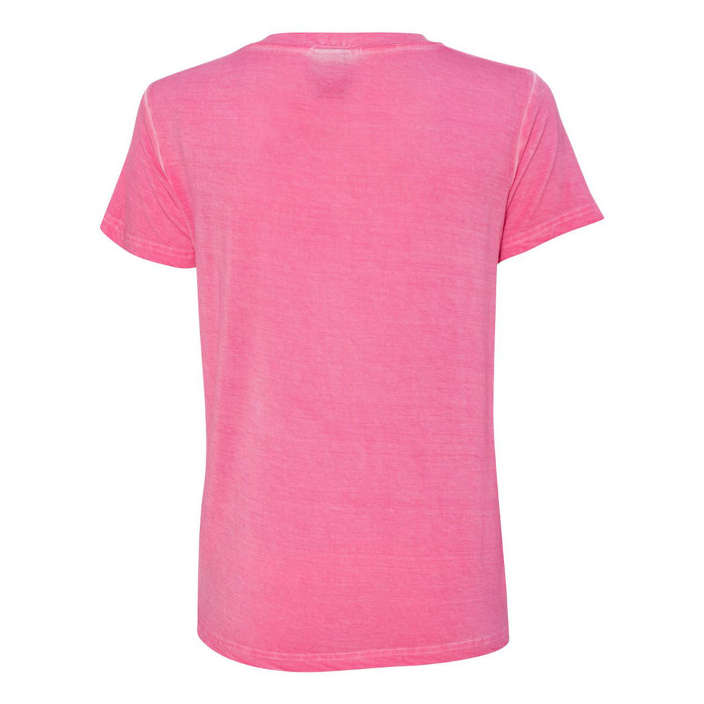 J. America Women's Cosmic Pink Oasis Wash V-Neck T-Shirt