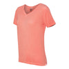 J. America Women's Fusion Coral Oasis Wash V-Neck T-Shirt