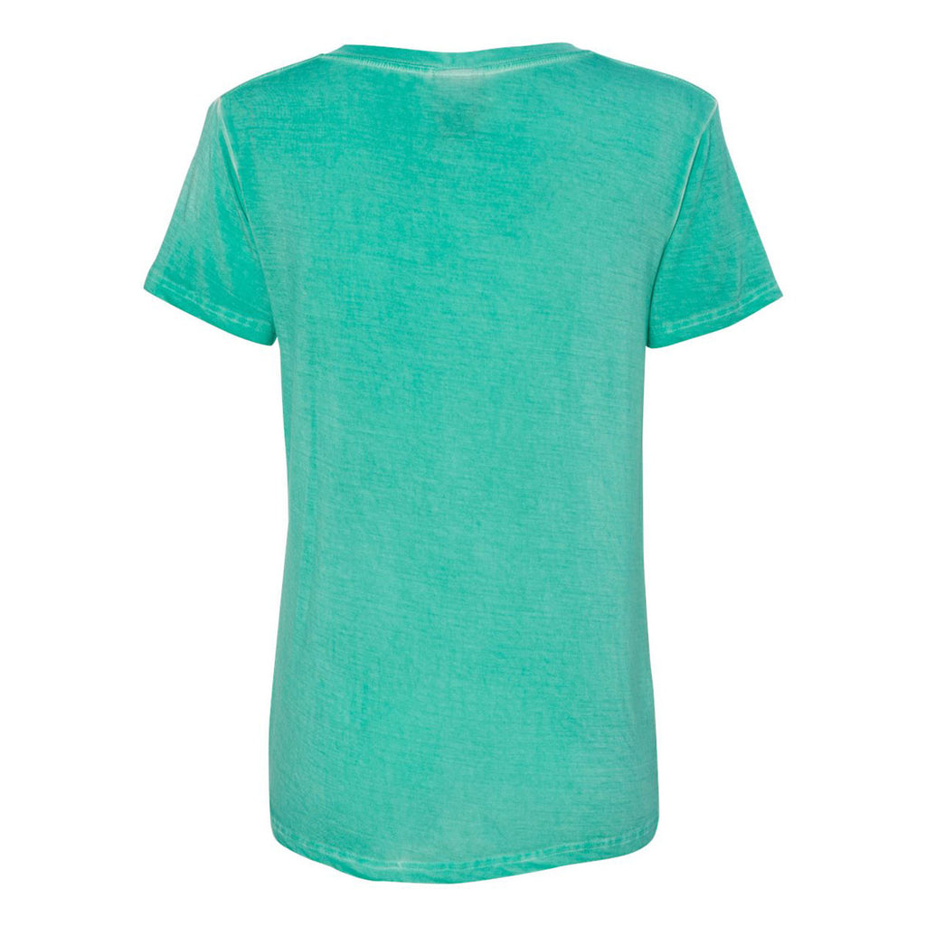 J. America Women's Spearmint Oasis Wash V-Neck T-Shirt