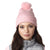 UltraClub Women's Pink Knit Pom-Pom Beanie with Cuff