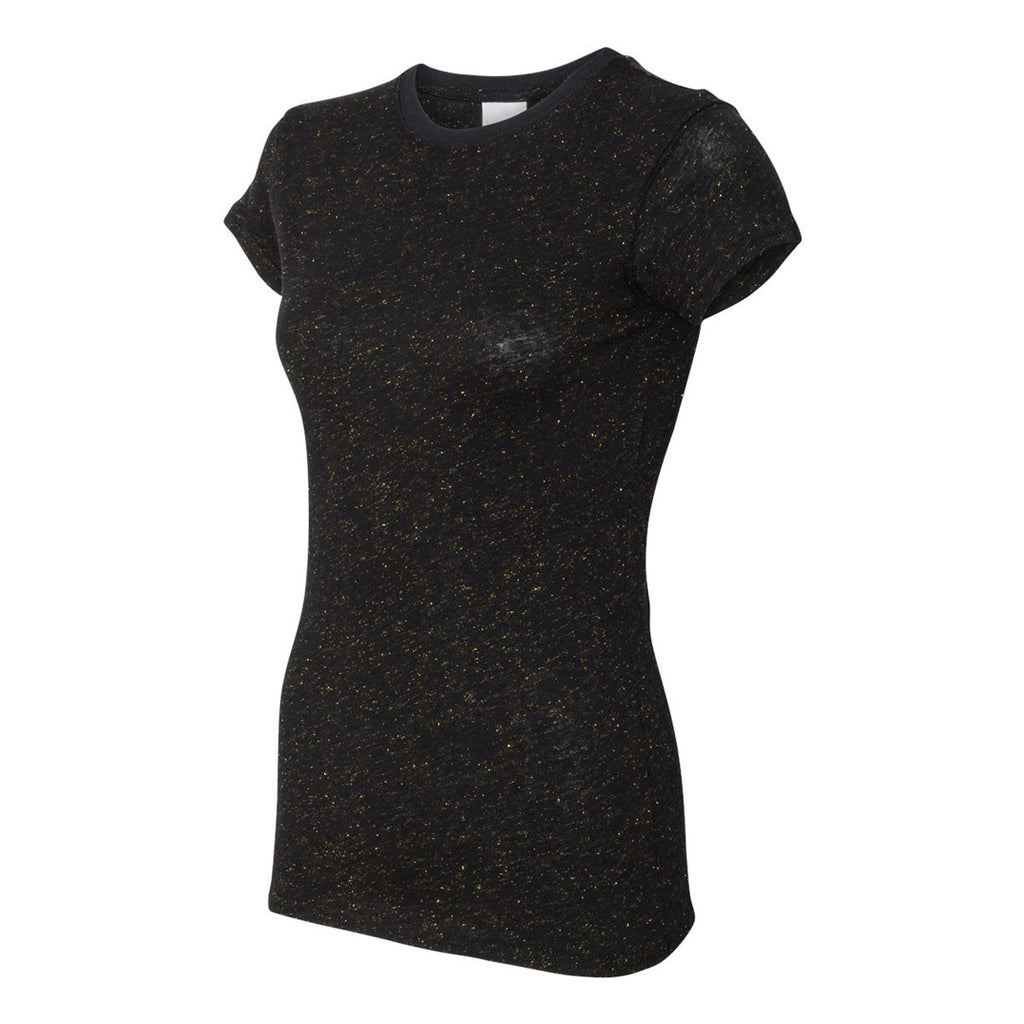 J. America Women's Black/Gold Glitter T-Shirt