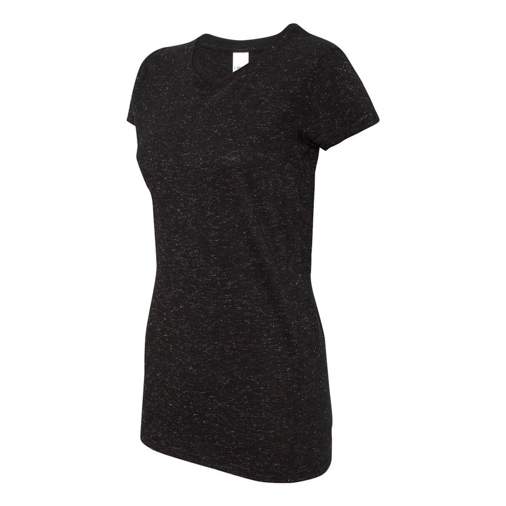 J. America Women's Black/Silver Glitter T-Shirt