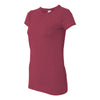 J. America Women's Maroon/Silver Glitter T-Shirt