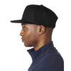 UltraClub Men's Black Flat Bill Cap