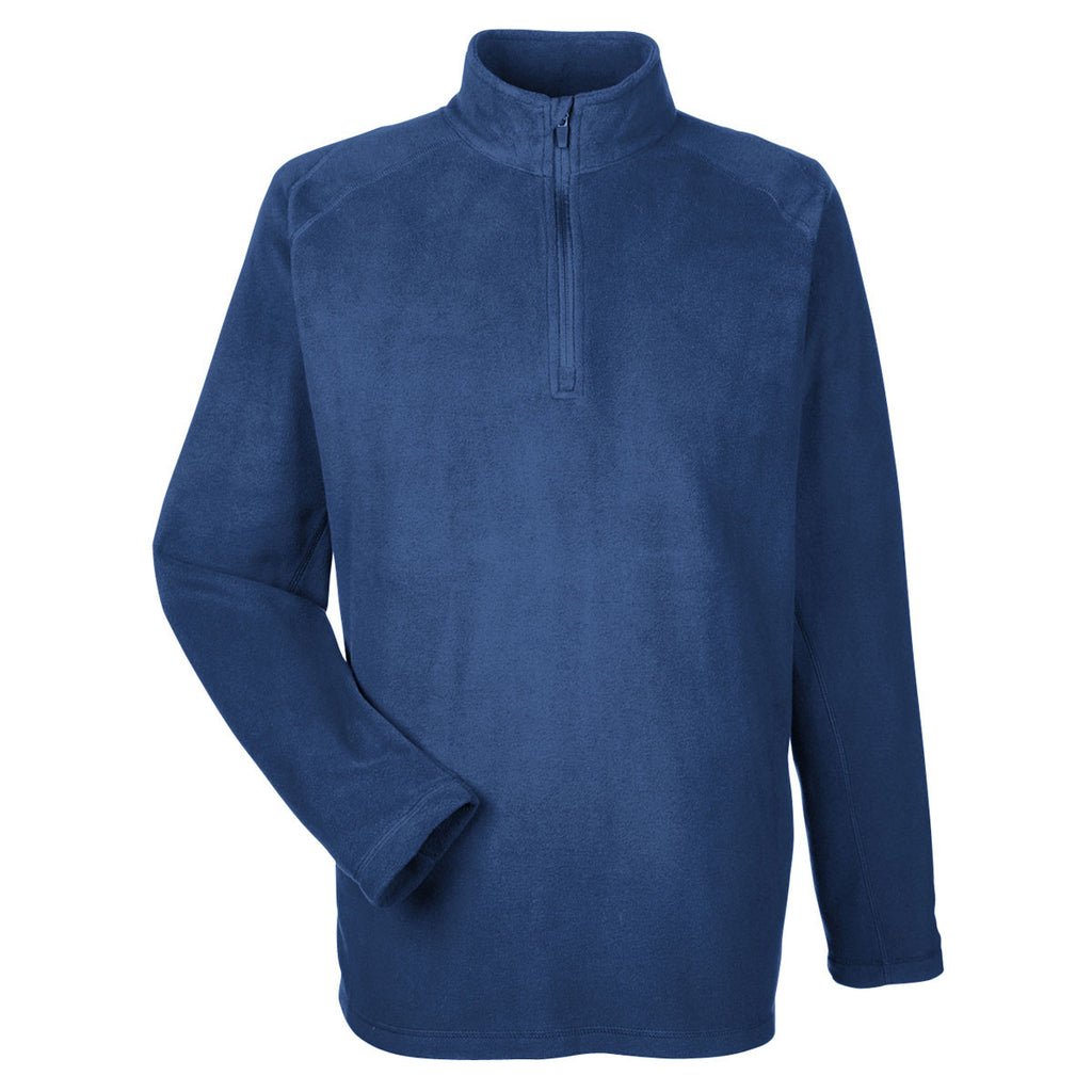 UltraClub Men's Navy Cool & Dry Quarter-Zip Microfleece