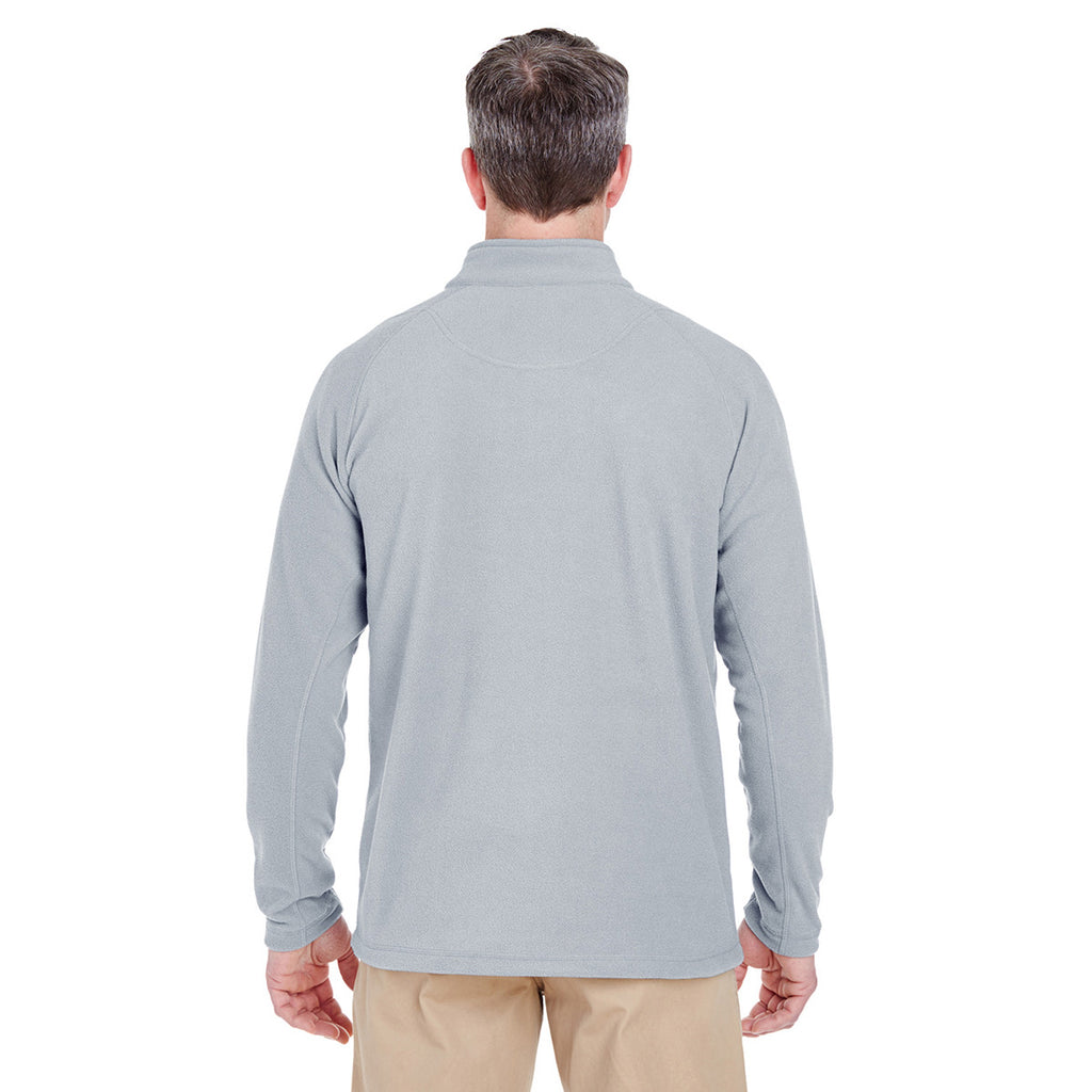 UltraClub Men's Silver Cool & Dry Quarter-Zip Microfleece