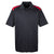 UltraClub Men's Black/Red Cool & Dry Two-Tone Mesh Pique Polo