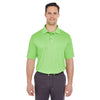 UltraClub Men's Light Green Cool & Dry Jacquard Stripe Polo