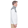 UltraClub Men's White/Silver Cool & Dry Sport Colorblock Quarter-Zip Pullover