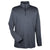 UltraClub Men's Dark Grey Striped Quarter-Zip Pullover