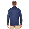 UltraClub Men's Navy/Black Two-Tone Keyhole Mesh Quarter-Zip Pullover