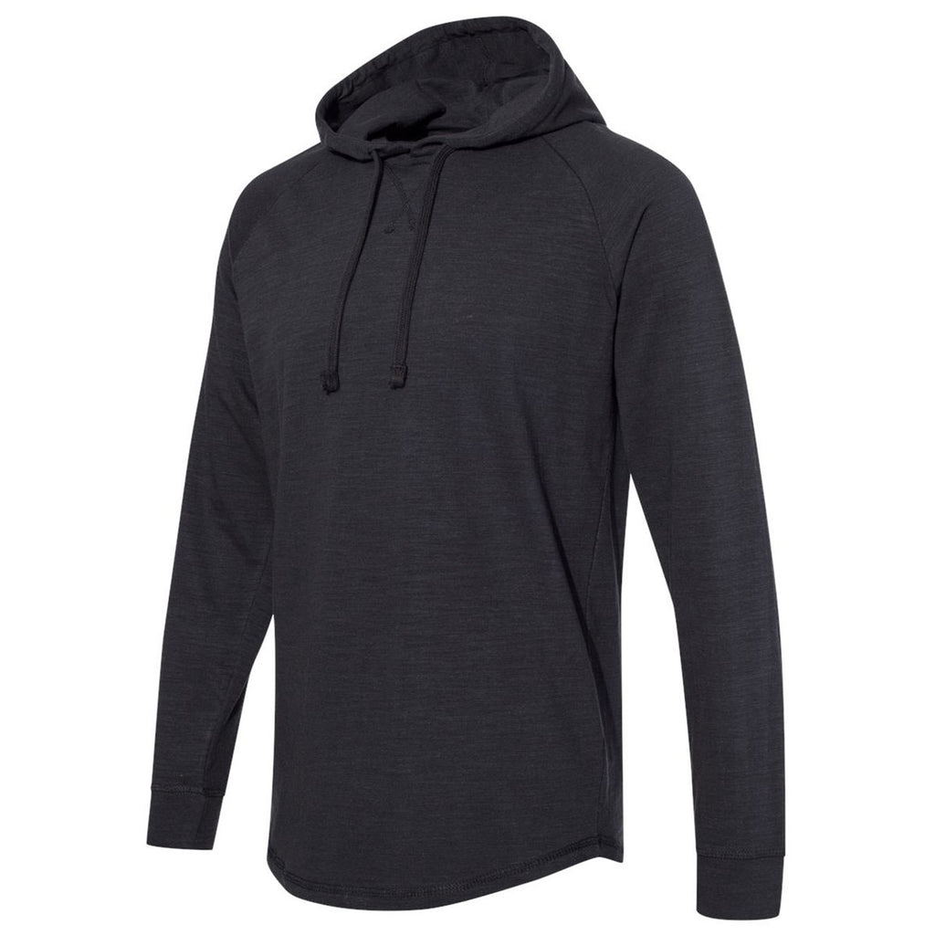 J. America Men's Black Vintage Slub Knit Hoodie