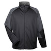 UltraClub Men's Black/Charcoal Two-Tone Soft Shell Jacket