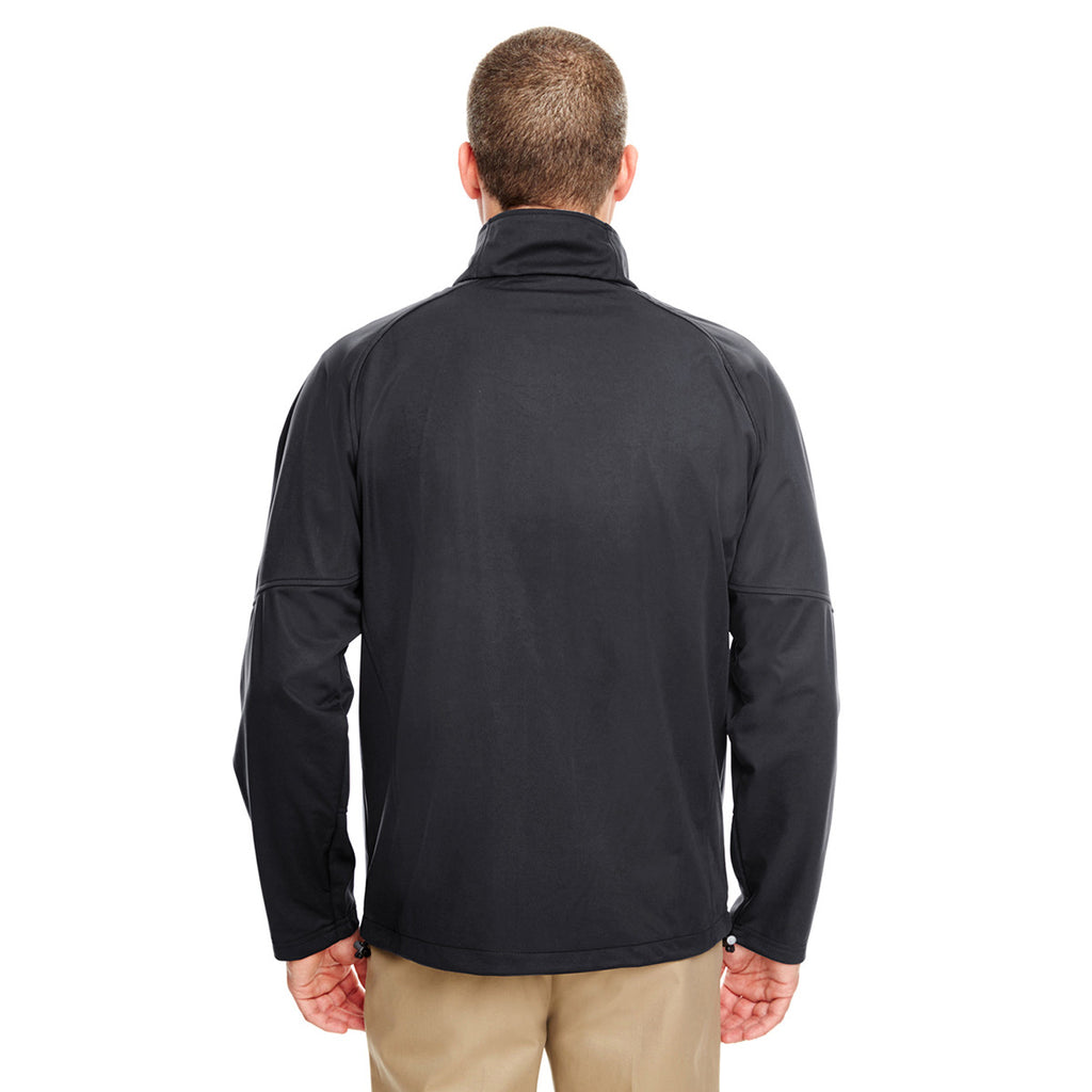 UltraClub Men's Black Two-Tone Soft Shell Jacket