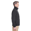 UltraClub Men's Black Ripstop Soft Shell Jacket with Cadet Collar