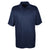 UltraClub Men's Navy Cool & Dry Elite Mini-Check Jacquard Polo