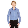 UltraClub Women's Marine Blue Medium-Check Woven