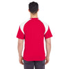 UltraClub Men's Red/White Cool & Dry Sport Colorblock T-Shirt