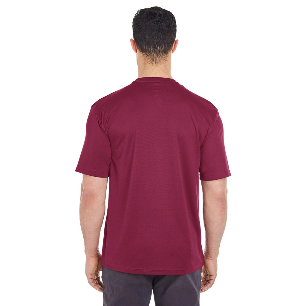 UltraClub Men's Maroon Cool & Dry Sport T-Shirt