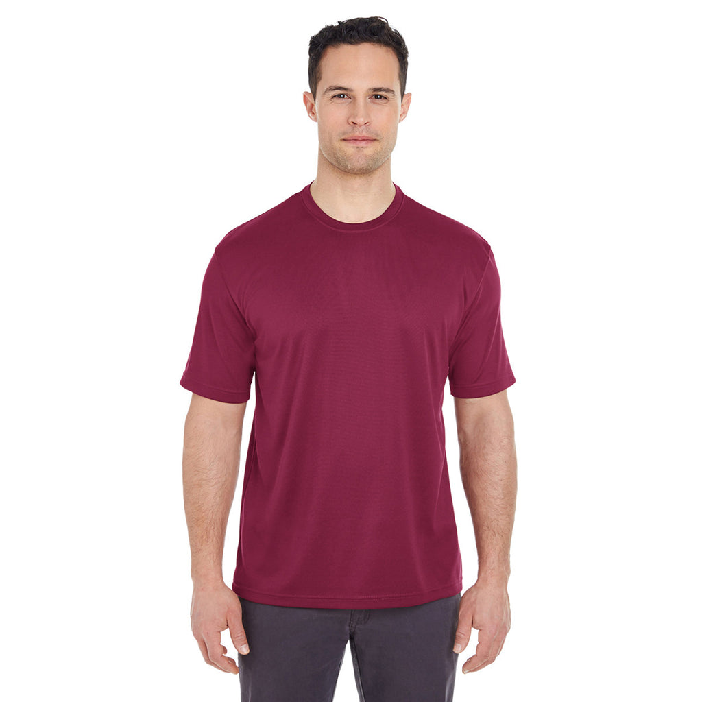 UltraClub Men's Maroon Cool & Dry Sport T-Shirt