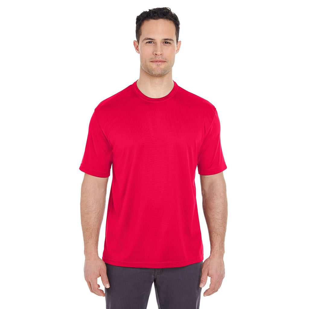 UltraClub Men's Red Cool & Dry Sport T-Shirt