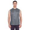 UltraClub Men's Charcoal Cool & Dry Sport Performance Interlock Sleeveless T-Shirt