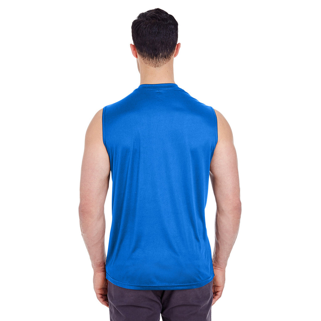 UltraClub Men's Royal Cool & Dry Sport Performance Interlock Sleeveless T-Shirt