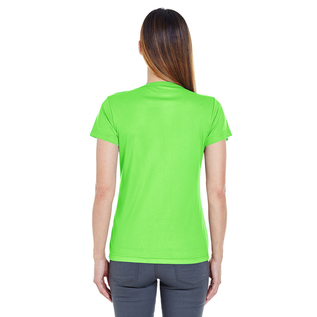 UltraClub Women's Lime Cool & Dry Sport Performance Interlock T-Shirt