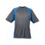 UltraClub Men's Charcoal/Royal Cool & Dry Sport Two-Tone Performance Interlock T-Shirt