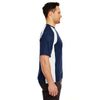 UltraClub Men's Navy/White Cool & Dry Sport Two-Tone Performance Interlock T-Shirt