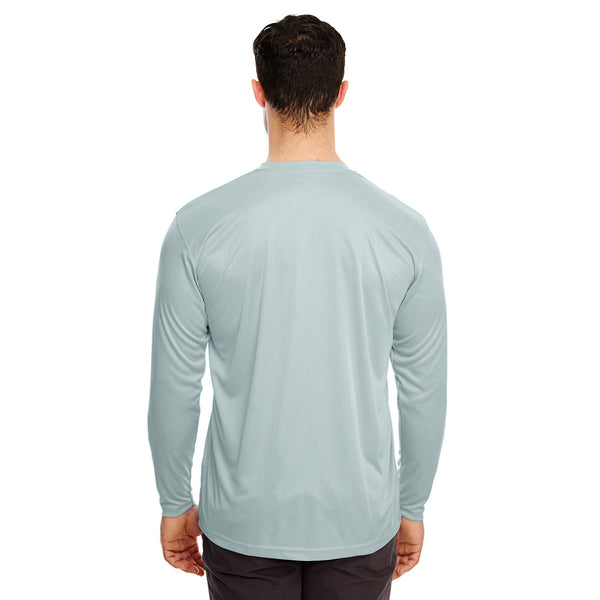 UltraClub Men's Grey Cool & Dry Sport Long-Sleeve Performance Interloc