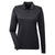 UltraClub Women's Black Cool & Dry Sport Performance Interlock Quarter-Zip Pullover