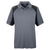 UltraClub Men's Charcoal/Black Cool & Dry Sport Performance Colorblock Interlock Polo