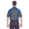 UltraClub Men's Charcoal/Royal Cool & Dry Sport Performance Colorblock Interlock Polo