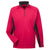 UltraClub Men's Red/Flint Cool & Dry Colorblock Dimple Mesh Quarter-Zip Pullover